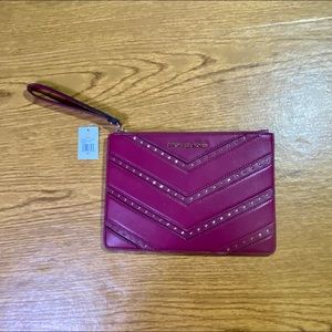 BNWT Michael Kors Burgandy Wristlet Studded